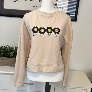 RVCA Tan Cropped Sweatshirt